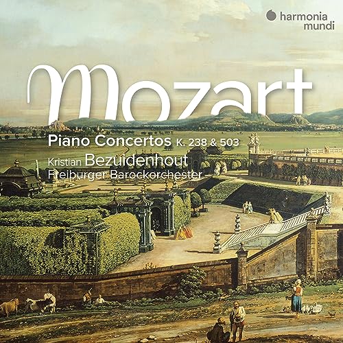 CD cover for Mozart piano concertos with a landscape painting.