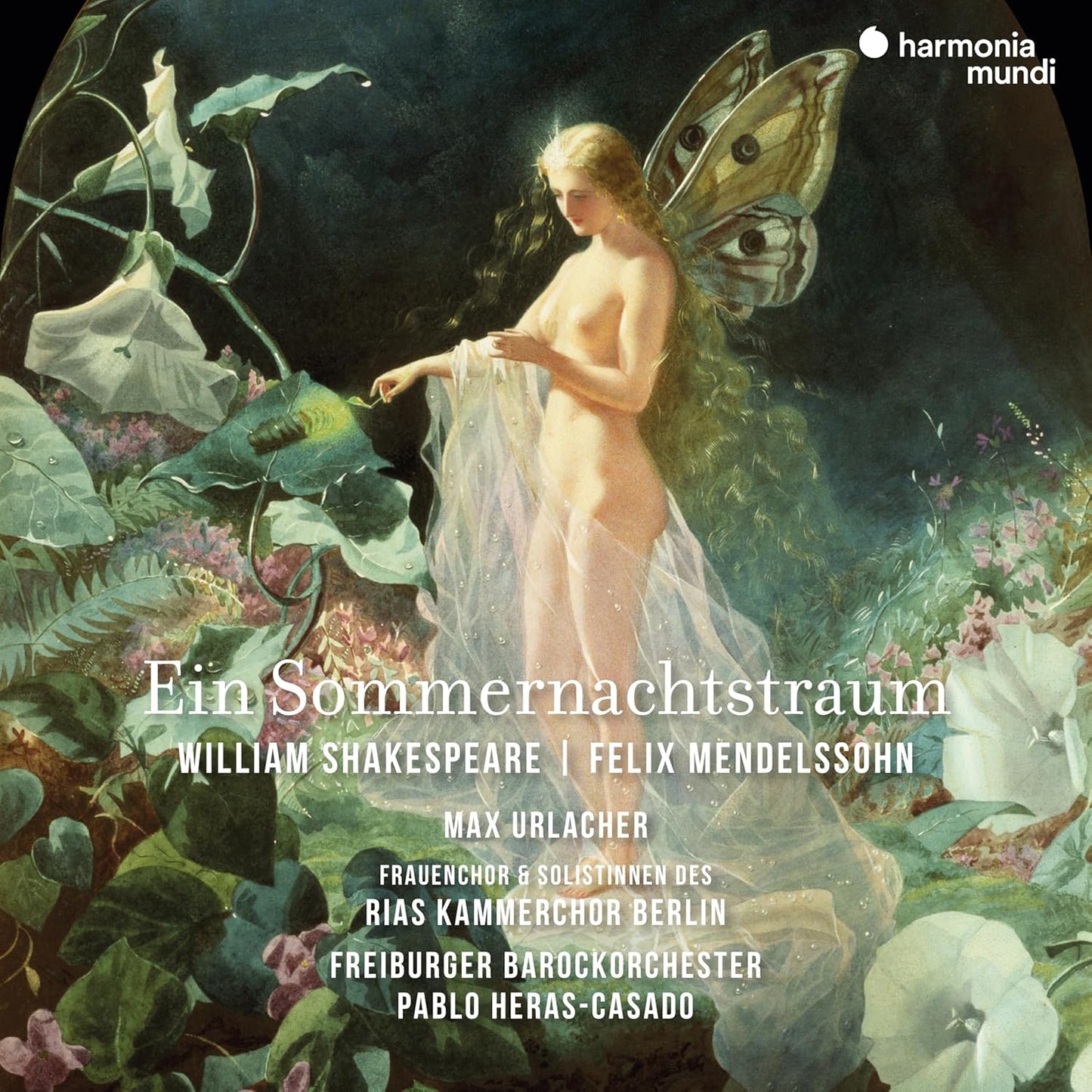 CD cover: fairies, a butterfly, and text for Mendelssohn’s “A Midsummer Night’s Dream.”