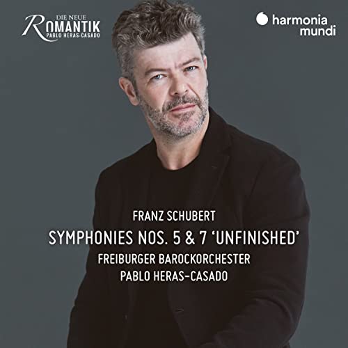 CD cover featuring portrait of Pablo Heras-Casado and text: Schubert symphonies.