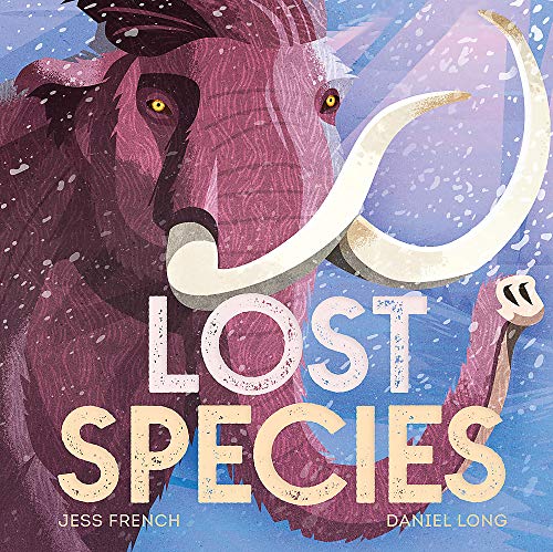 Illustration of a woolly mammoth with the book title "Lost Species".