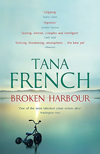 Book cover for Broken Harbour by Tana French featuring a tricycle on a lake.