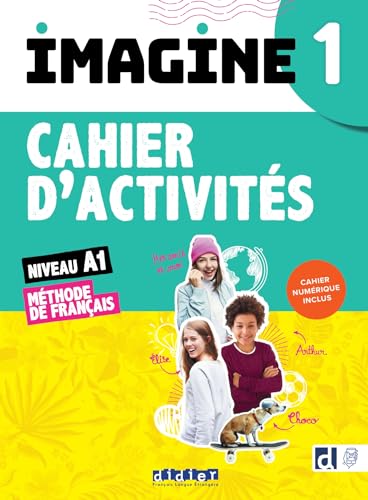 French textbook cover, "Imagine 1," with students and a skateboard.