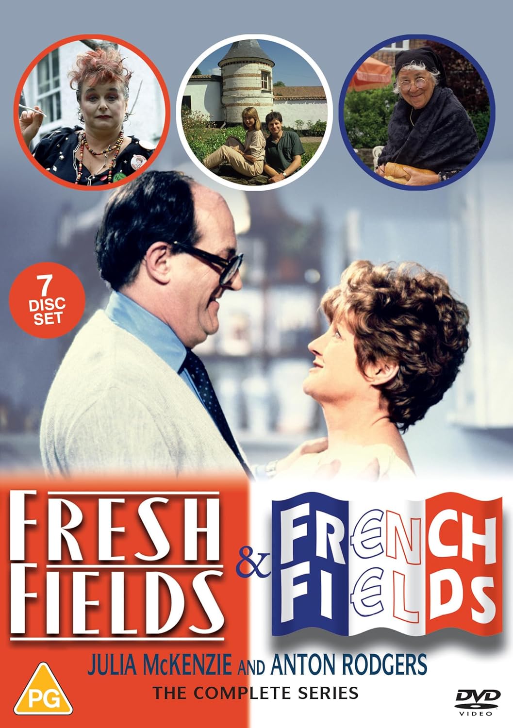 DVD cover for “Fresh & French Fields” featuring character portraits.