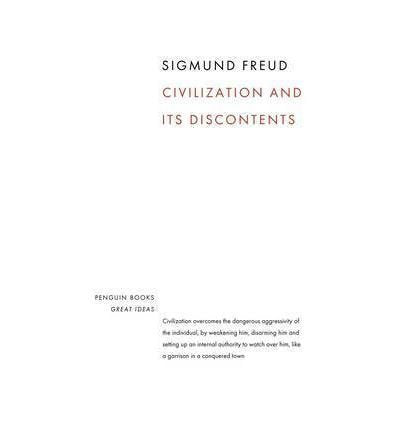 "White book cover with 'Sigmund Freud Civilization and Its Discontents' text in black and red."