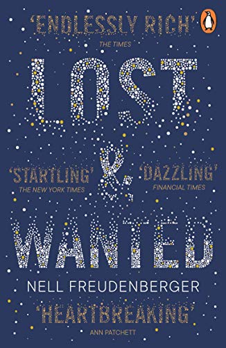 Book cover: "Lost and Wanted" by Nell Freudenberger, with starry blue background.