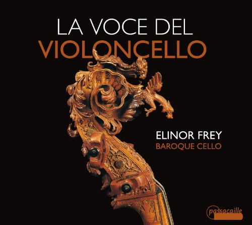CD cover featuring a detailed, ornate baroque cello headstock.