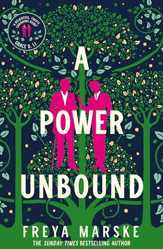 Book cover featuring two pink silhouettes of men standing before a stylized green tree.