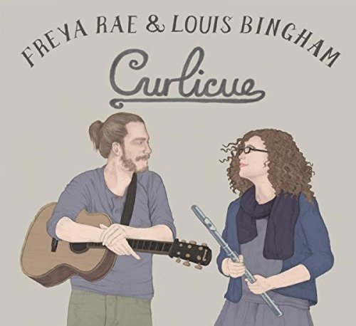 CD cover featuring illustrated portraits of a guitarist and flautist.