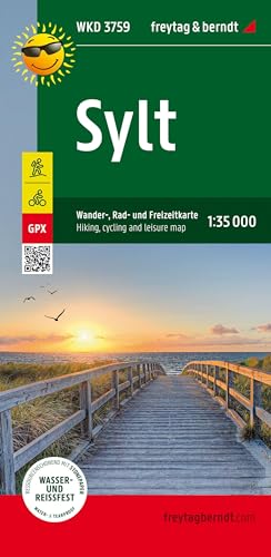 Sylt map cover with a wooden boardwalk at sunset.