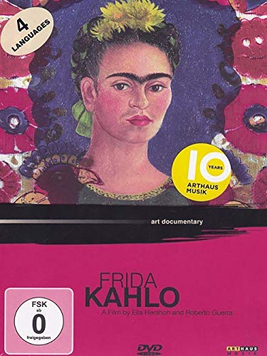 DVD cover featuring Frida Kahlo’s portrait with flowers and text.