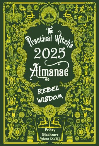 Dark green book cover with yellow ornate borders, occult symbols, and white title text.