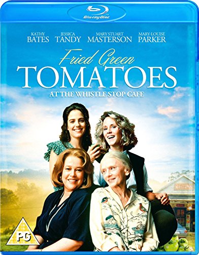 Blu-ray cover for Fried Green Tomatoes featuring four smiling women against a rural background.
