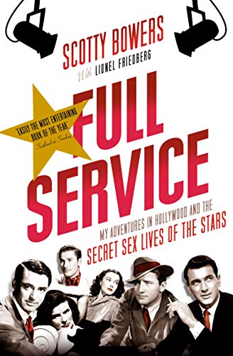 Book cover with title Full Service and black and white photos of vintage actors.