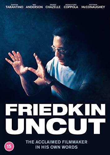DVD cover for “Friedkin Uncut” featuring William Friedkin with outstretched hands.