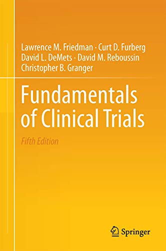 The cover of the book Fundamentals of Clinical Trials, Fifth Edition, on orange background.