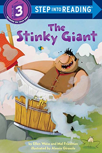 Book cover: illustrated giant in a tub with bubbles, reading level 3.