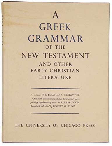 Cream-colored book cover with dark blue text: "A Greek Grammar of the New Testament.