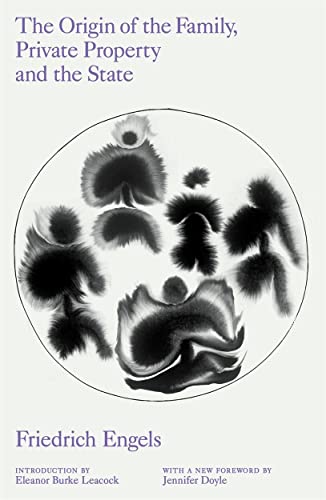 Book cover with abstract black and white floral design and purple text.