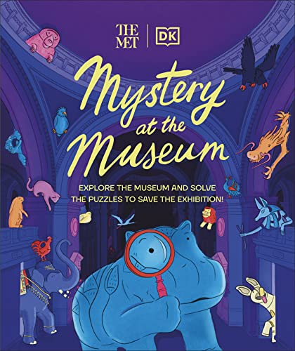 Book cover with illustrated animals inside a museum archway.