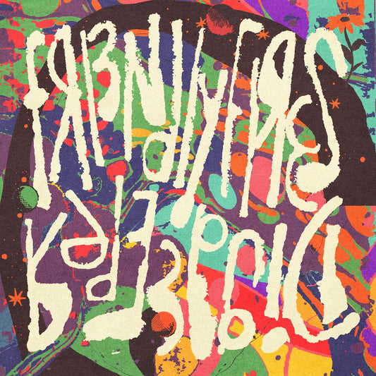 CD cover for Friendly Fires’ “Dig Deeper” with colorful, abstract text.
