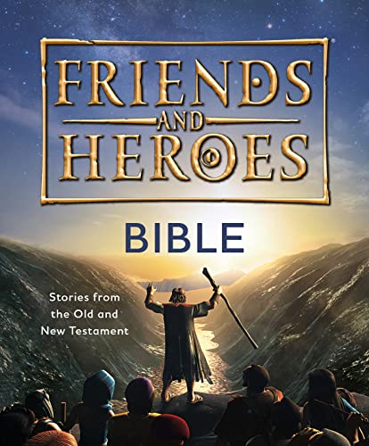 Bible cover with Moses parting the Red Sea, viewed with children.