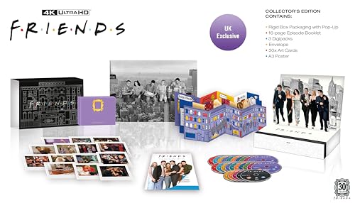 Friends: Complete Series 4K Ultra HD Blu-ray Collector's Edition packaging and contents.
