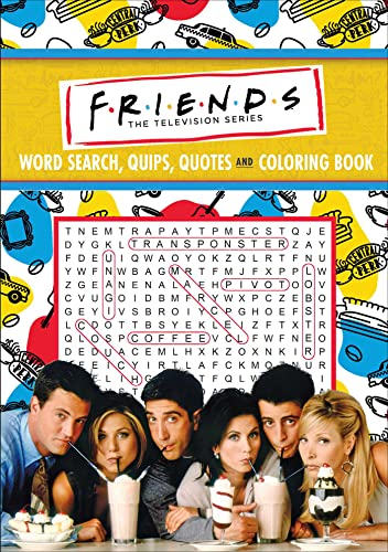 Friends" themed activity book cover with word search, characters, and quotes.