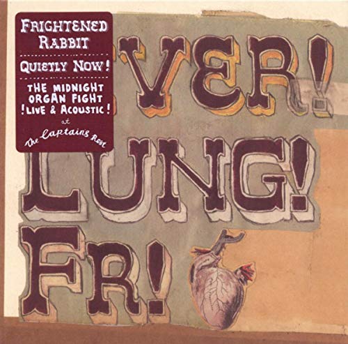 CD cover for Frightened Rabbit’s “Liver! Lung! Fr!” with painted text and organs.
