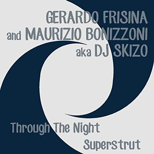 Record album cover with swirling design and artist/track names in gray text.