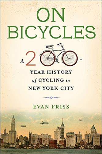 Book cover withH withHS with title, bicycle illustration, and New York City skyline.