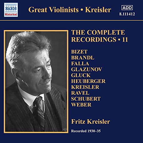 CD cover for Fritz Kreisler’s “The Complete Recordings, Vol. 11” featuring his portrait.