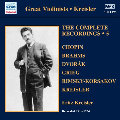 CD cover featuring a portrait of violinist Fritz Kreisler, recordings 1919-1924.