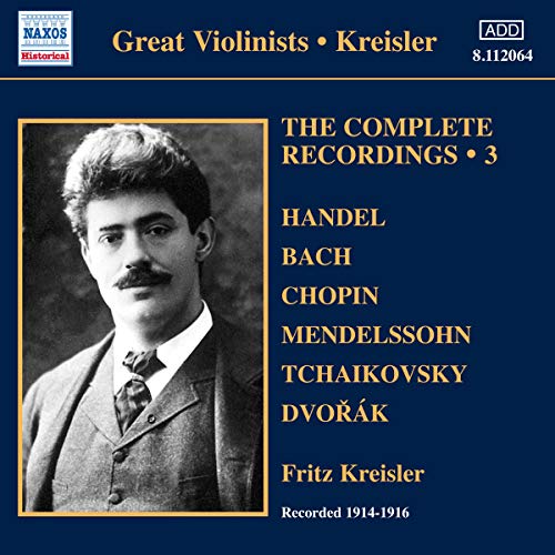 CD cover featuring a portrait of violinist Fritz Kreisler, 1914-1916 recordings.