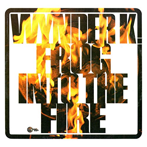 Vinyl record cover with fiery text reading "Wynder K - Into The Fire".