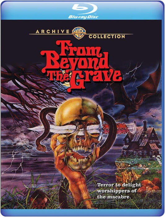 Blu-ray cover for horror film "From Beyond The Grave" featuring a skull.
