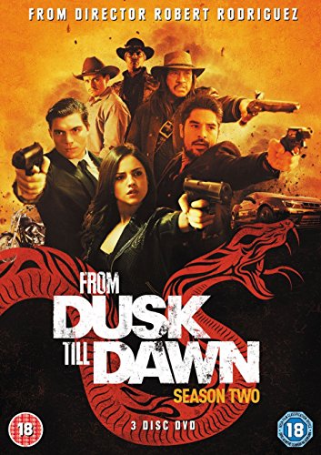 DVD cover for From Dusk Till Dawn Season 2 featuring cast members holding handguns.
