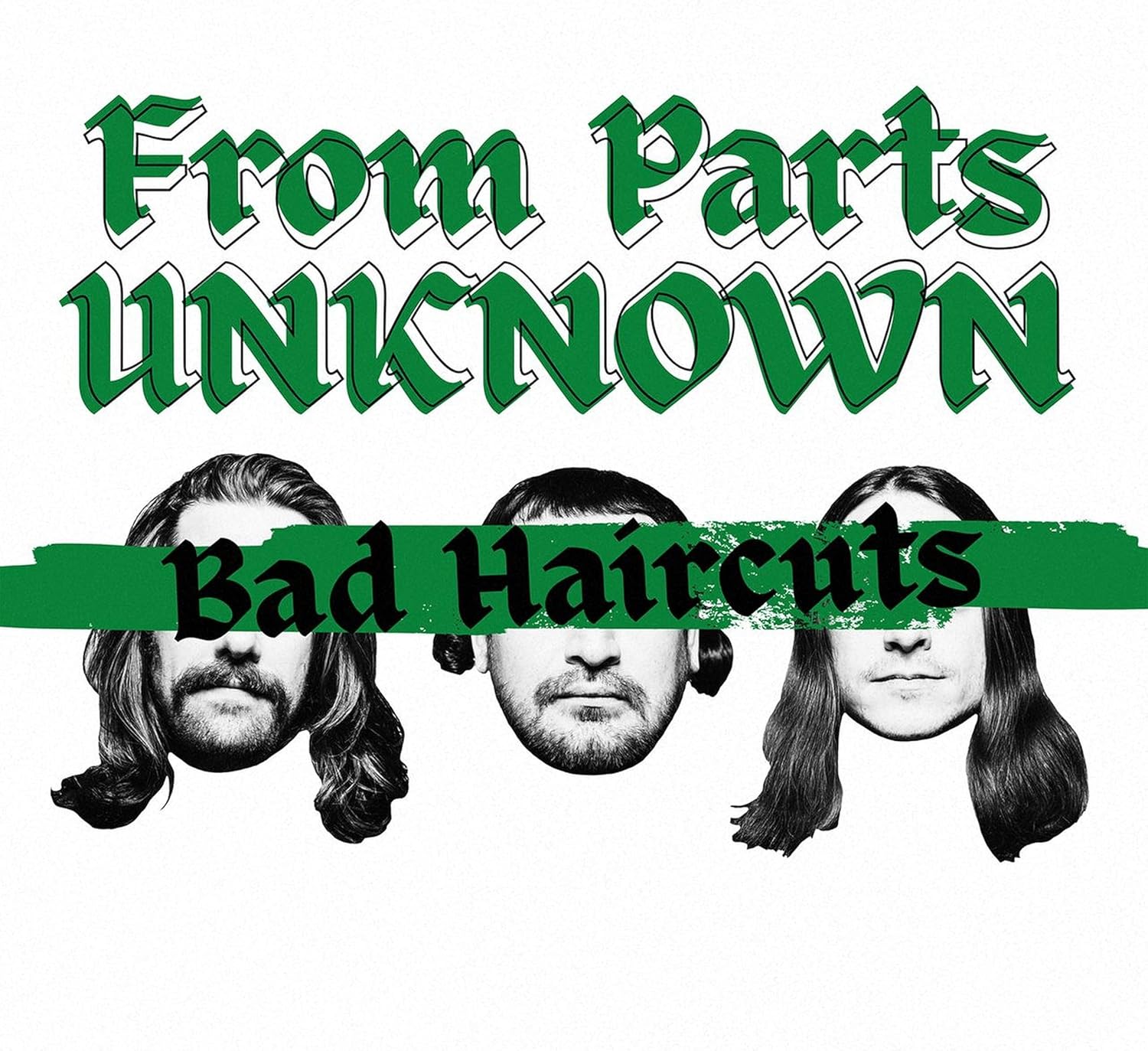 Vinyl record of “Bad Haircuts” by From Parts Unknown, with barcode.