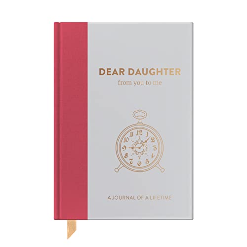Red and gray journal titled “Dear Daughter” with a clock illustration.