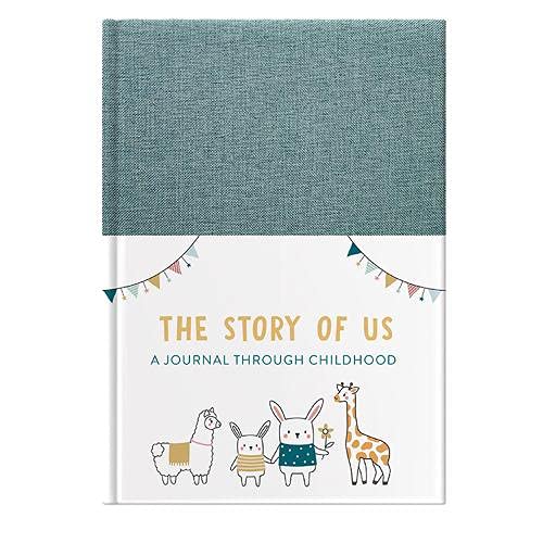 Blue textured cover journal with illustrated animals and bunting.