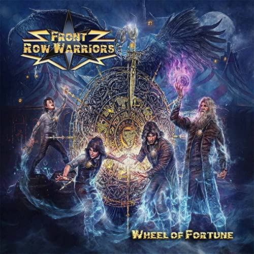 Album cover for Front Row Warriors’ “Wheel Of Fortune” with figures and a wheel.