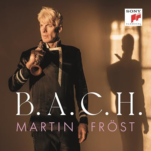 CD cover featuring Martin Fröst with trumpet, and the letters "B.A.C.H.