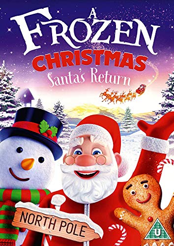 DVD cover featuring a snowman, Santa Claus, and gingerbread man in a snowy landscape.