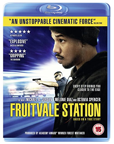 Fruitvale Station" Blu-ray cover featuring Michael B. Jordan in a black beanie.