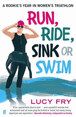 Book cover: illustrated woman in triathlon gear standing in water.
