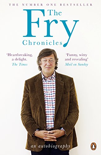Book cover featuring Stephen Fry in a corduroy jacket, autobiography.