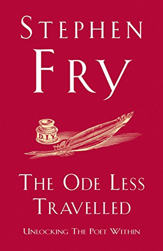 "The Ode Less Travelled" book cover with yellow background, feather, and ink illustration.