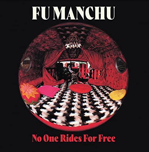 Fu Manchu album cover: distorted red room viewed through a circular frame.