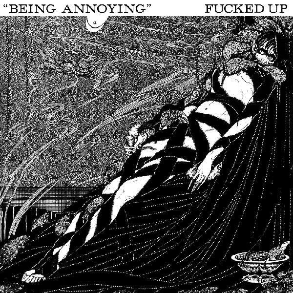 Black and white illustration of a reclining figure with ornate details.