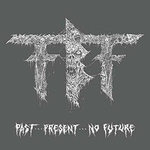 CD cover with a white, monstrous logo and dark text on gray.