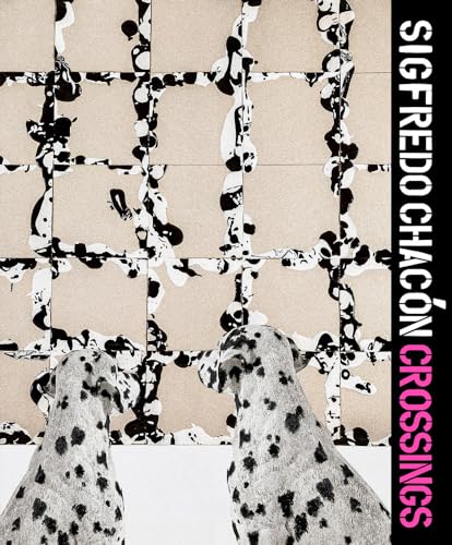 Book cover with Dalmatian backs against a tiled, splattered background.